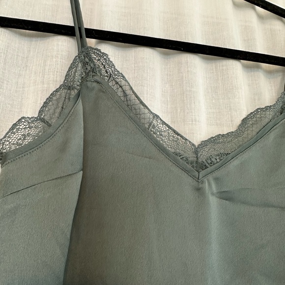 Abercombie & Fitch light sage green lace cami - Picture 2 of 4